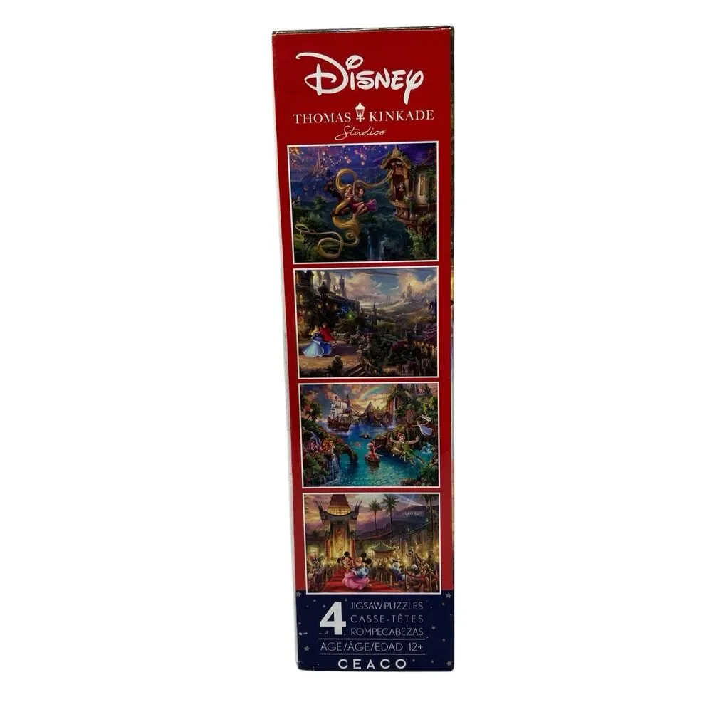 Disney 4x500 Cinderella Piece Puzzle Set Thomas Kinkade Peter Pan Jigsaw Ceaco